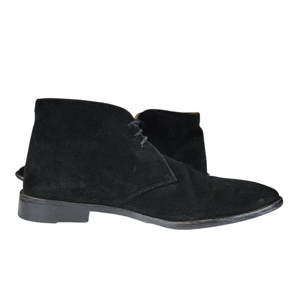 Carlos by Carlos Santana Chukka Boots sz 11 Men Black Suede Leather Lace Up READ
